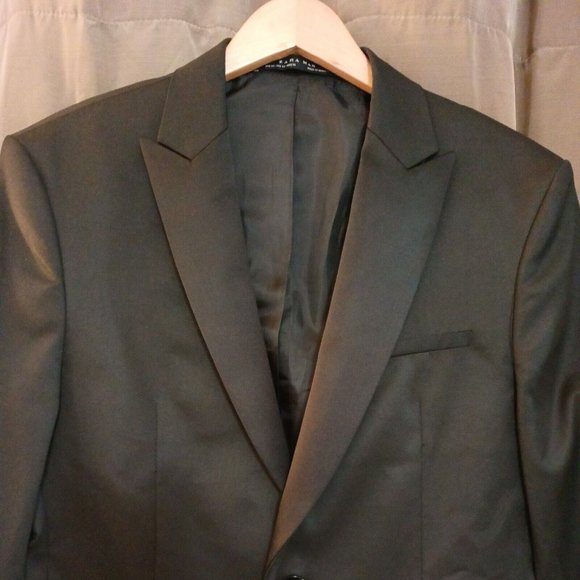 Men's Zara Black Single Button Lined Sport Jacket With Pockets Size 40 - Picture 2 of 9